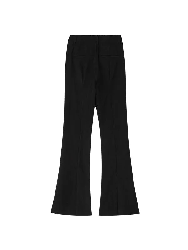 Split Line Slightly Flared Trousers