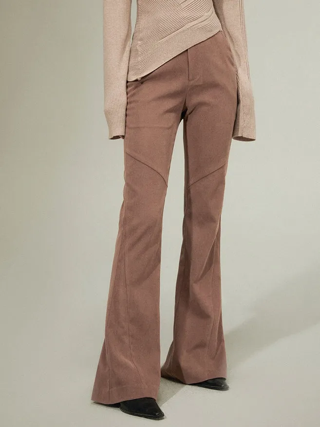 Split Line Slightly Flared Trousers