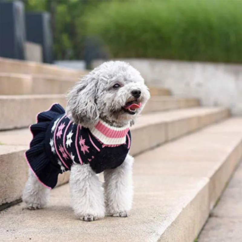 Star Turtleneck Sweater Dog Dress