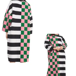 Stripe & Checkered Sweater Dress