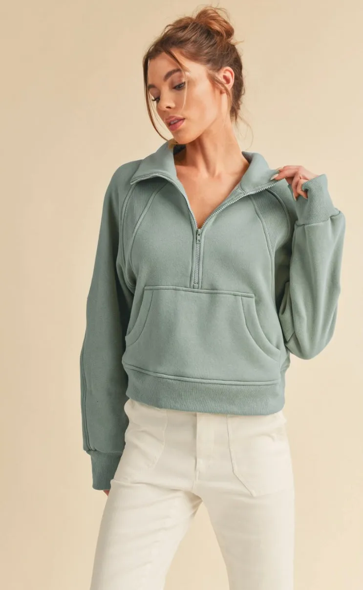 Swept Away Half Zip Top
