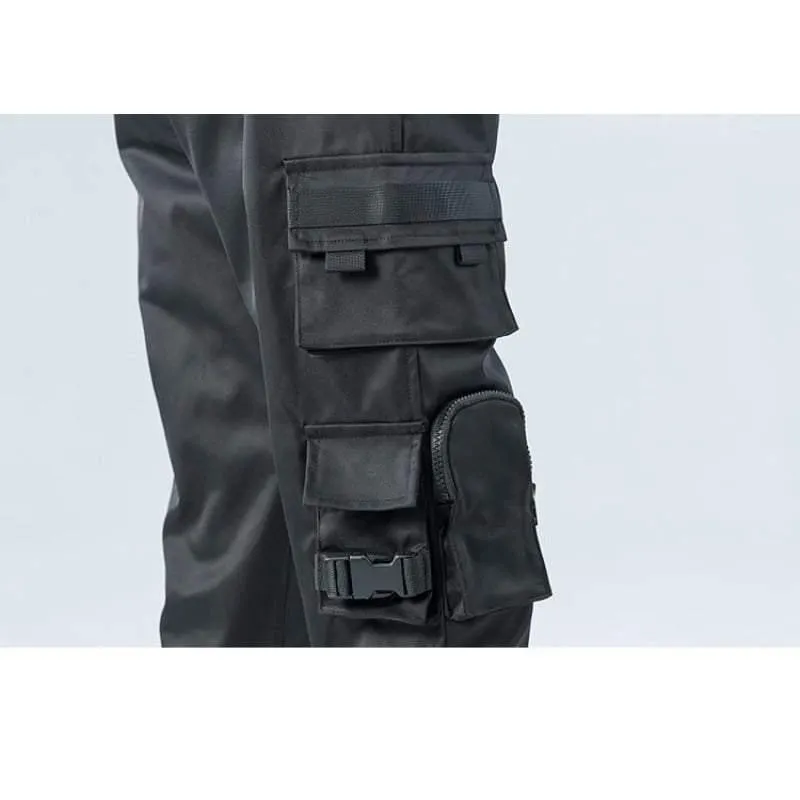 Techwear Black Cargo Jogger Pants