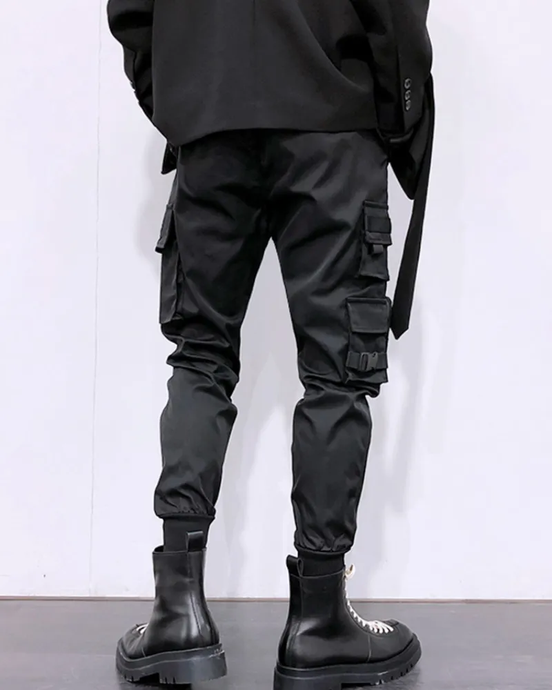 Techwear Black Cargo Jogger Pants