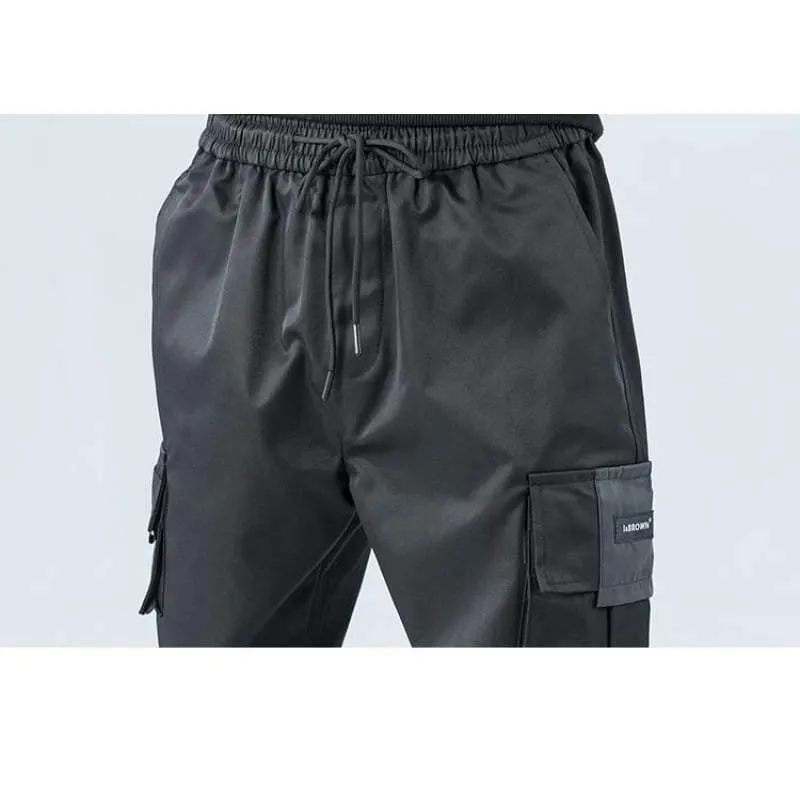 Techwear Black Cargo Jogger Pants