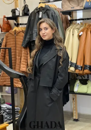 Trench crop et gilet en noir