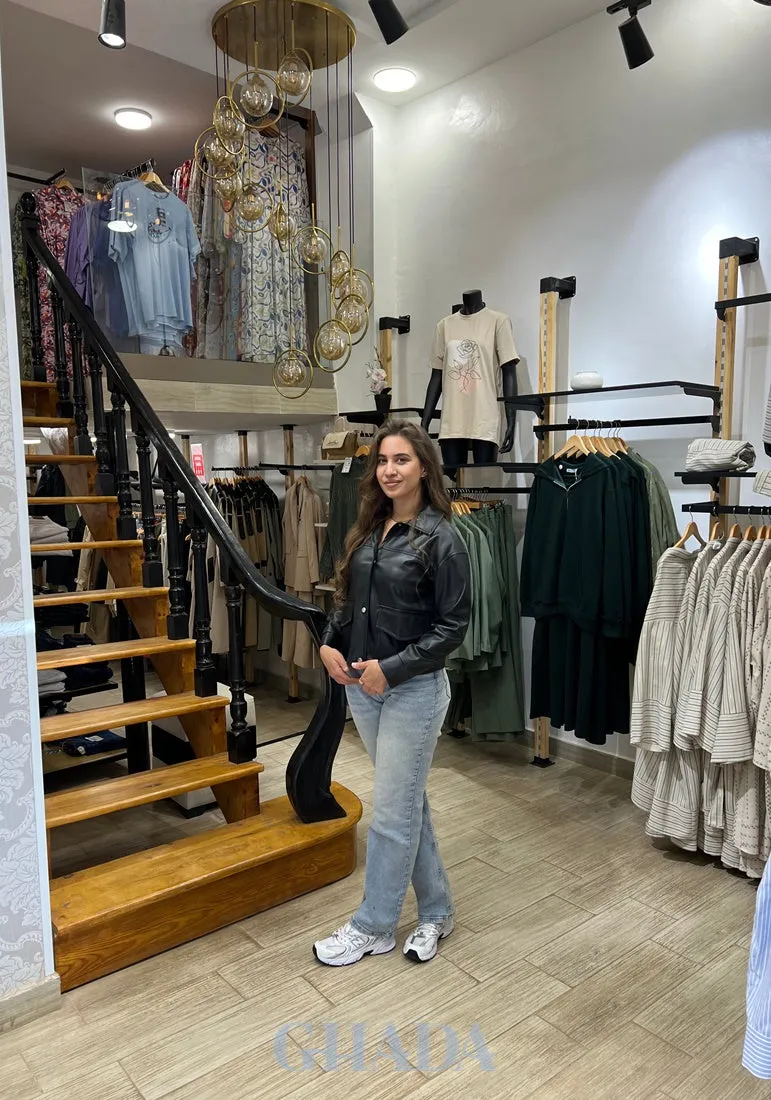 Veste courte en simili cuir
