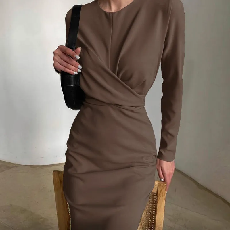 Winter Formal Dresses Fashion Pleated Dress