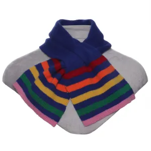 Winter Pull Through Scarf Knit Rainbow Blue