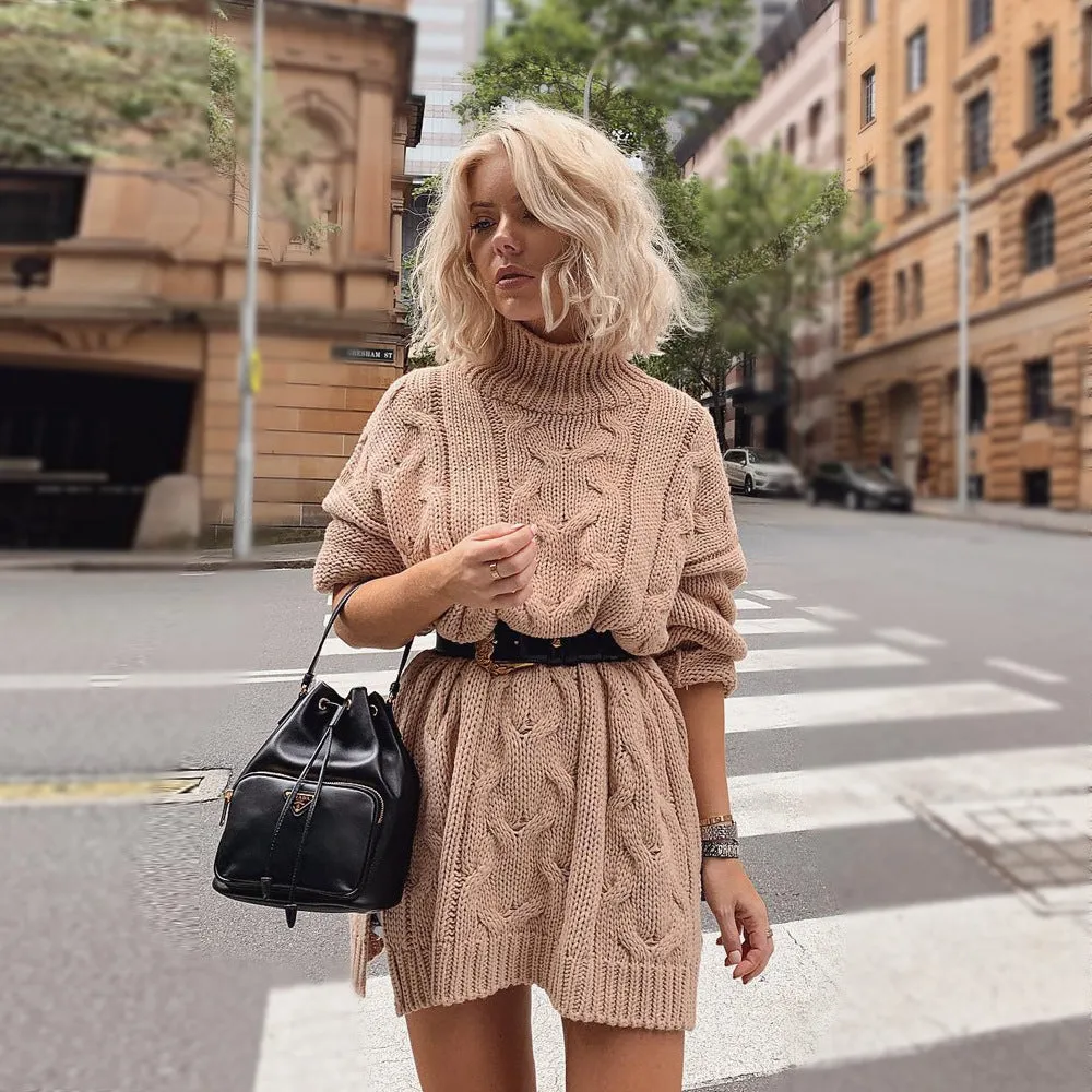 Women's Autumn/Winter Casual Slim Warm Sweater Dress