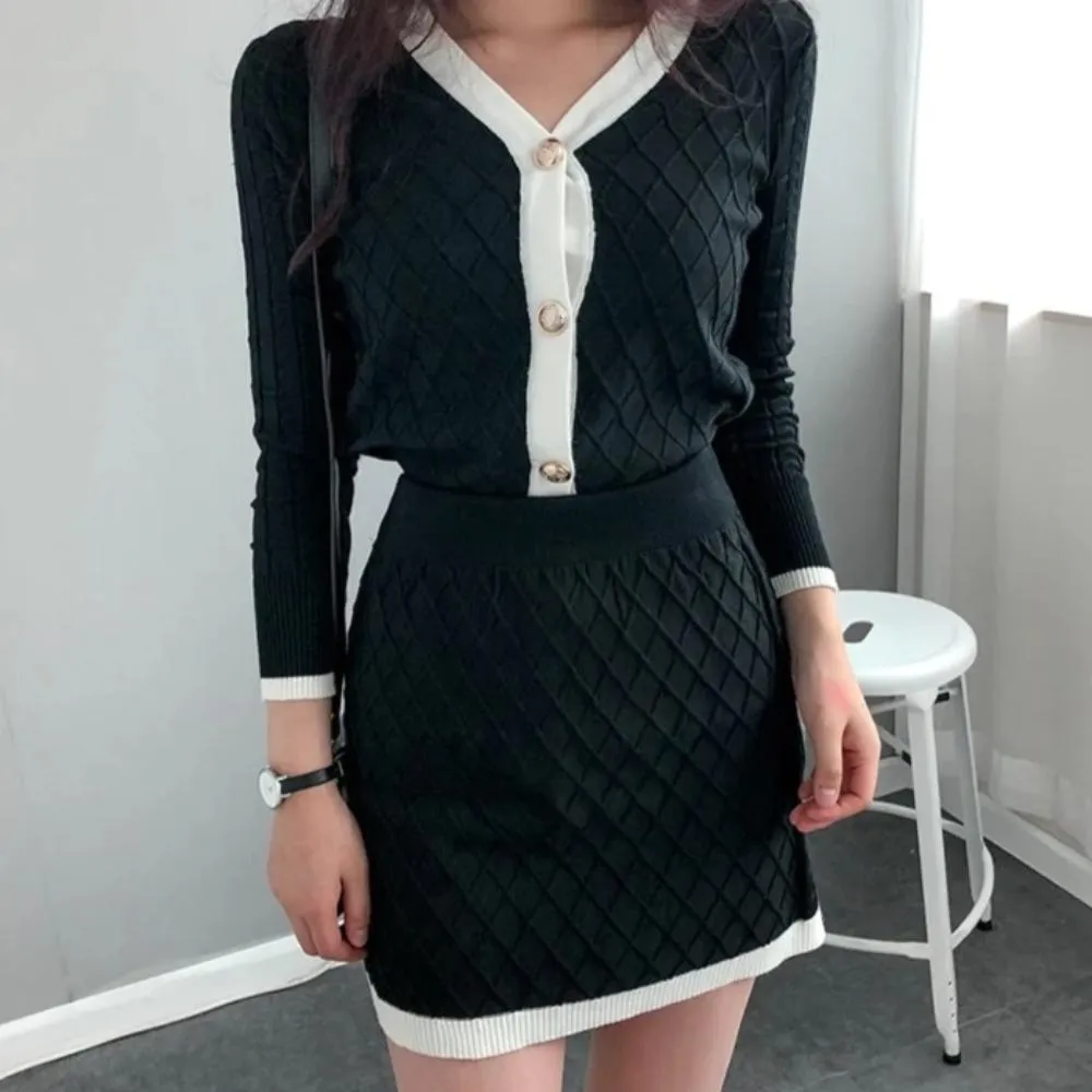 Women's Spring/Autumn Casual Two-Piece Knitted Sweater Dress