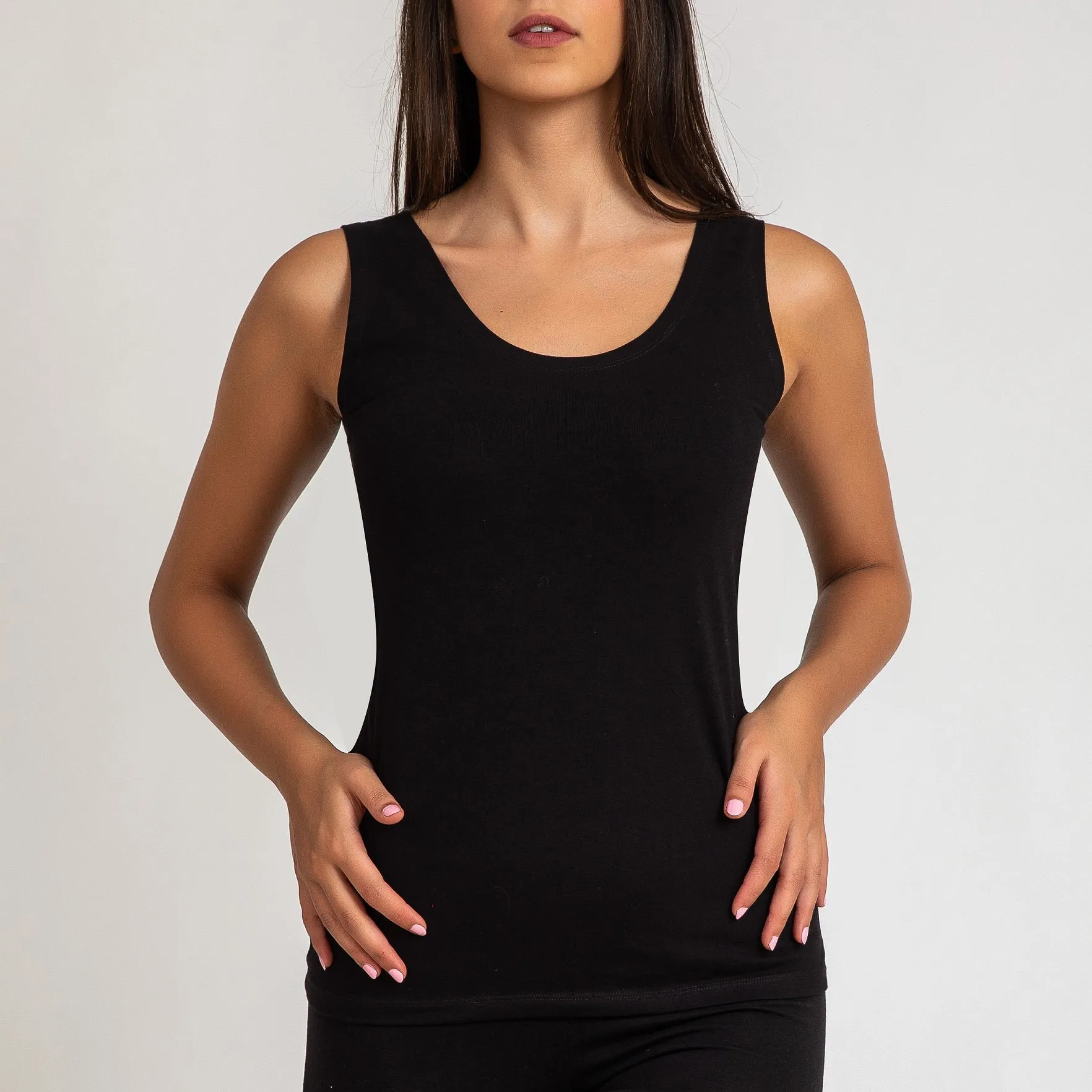 Women's Wide Strap 100% Cotton Tank Top Undershirt