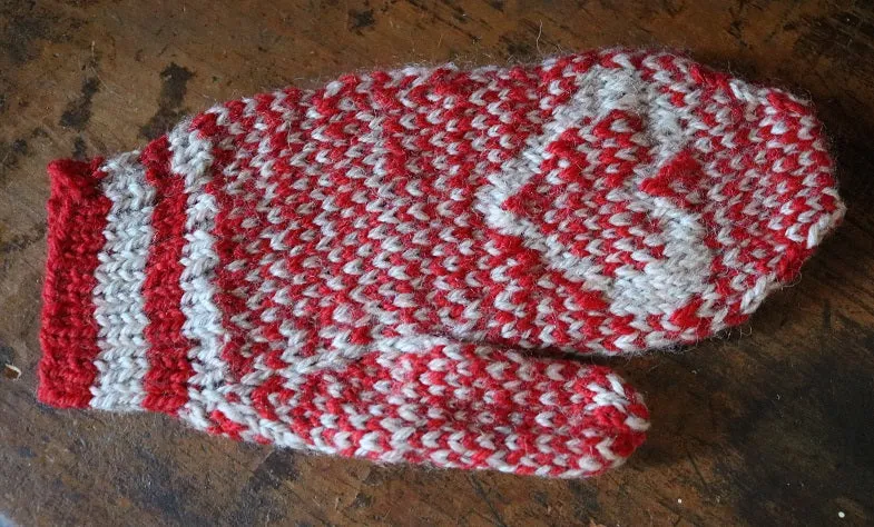 Wool Heart Mittens with Heart Candle Winter Gathering