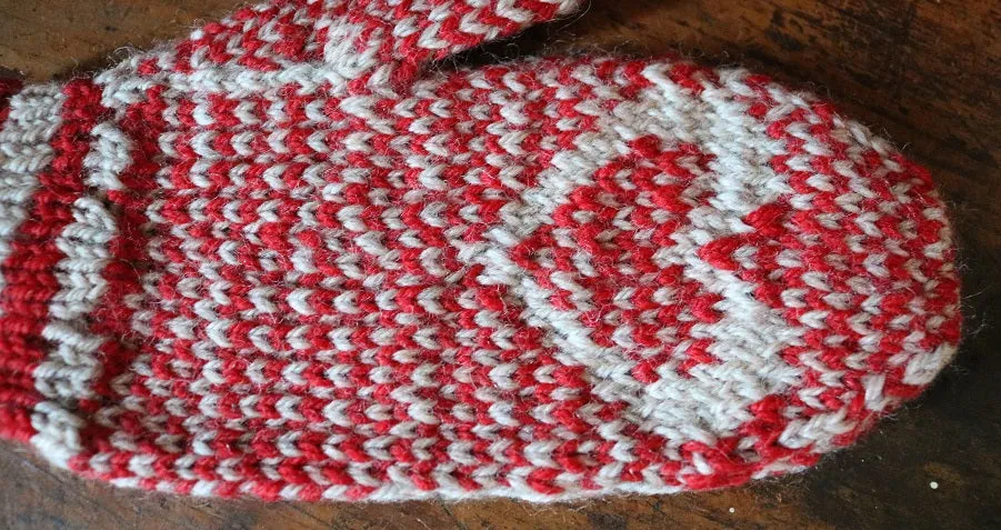 Wool Heart Mittens with Heart Candle Winter Gathering