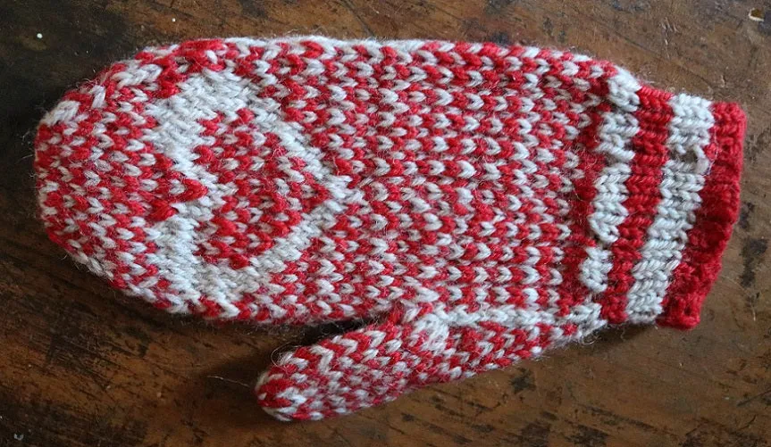 Wool Heart Mittens with Heart Candle Winter Gathering